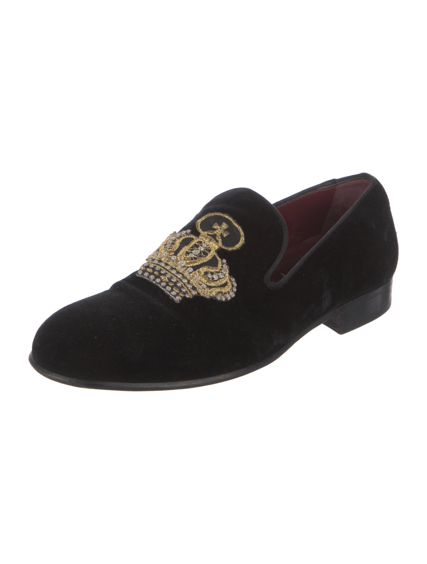 Dolce & Gabbana Velvet Graphic Print Loafers