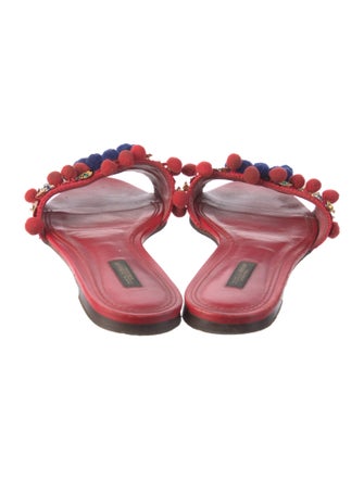 Dolce & Gabbana Leather Printed Slides