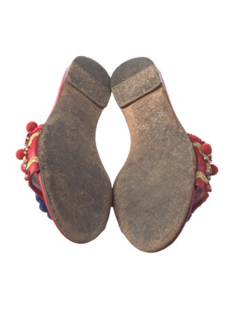 Dolce & Gabbana Leather Printed Slides