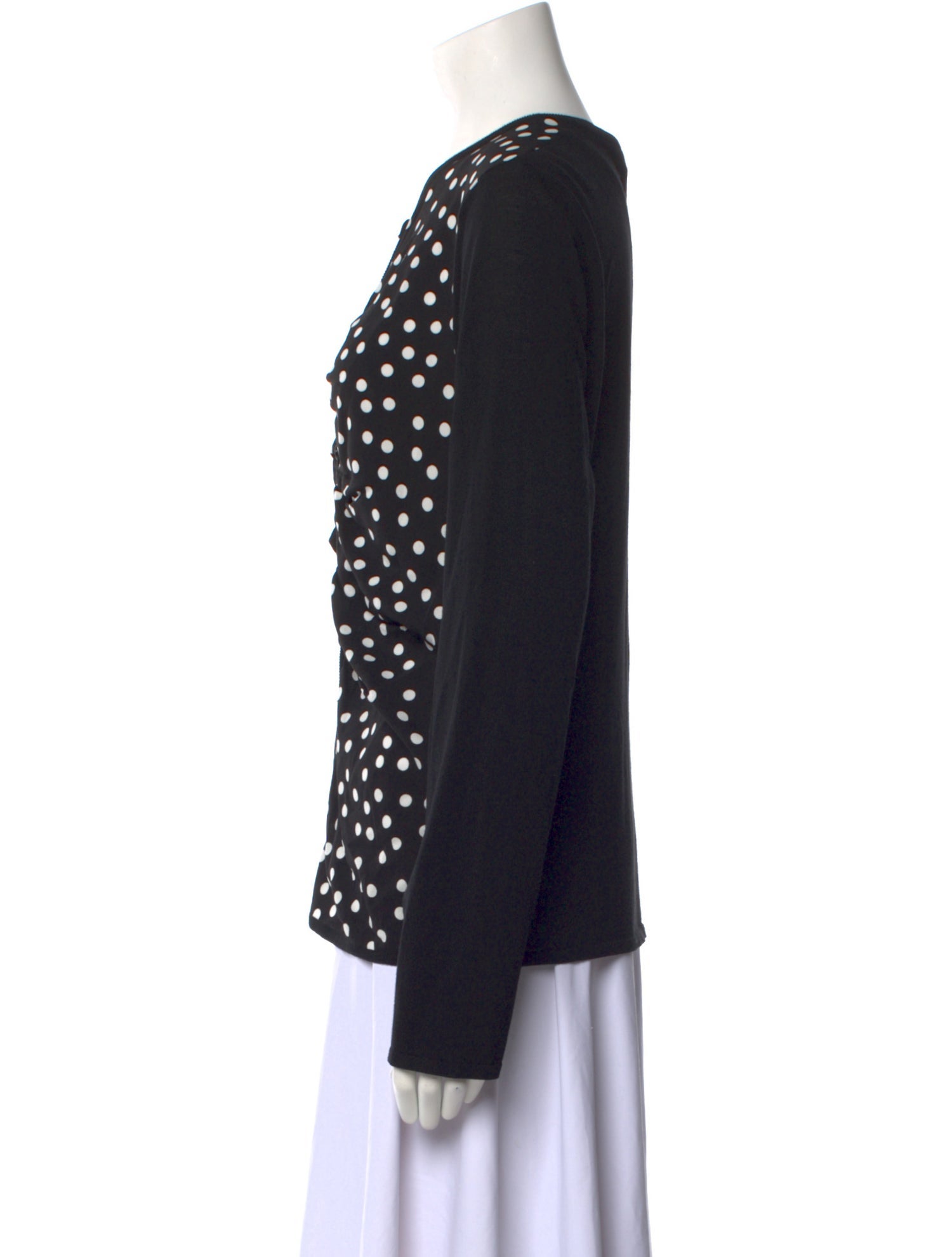 Dolce & Gabbana Polka Dot Print Crew Neck Button-Up Top