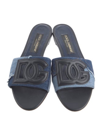 Dolce & Gabbana Interlocking CC Logo Mesh Slides