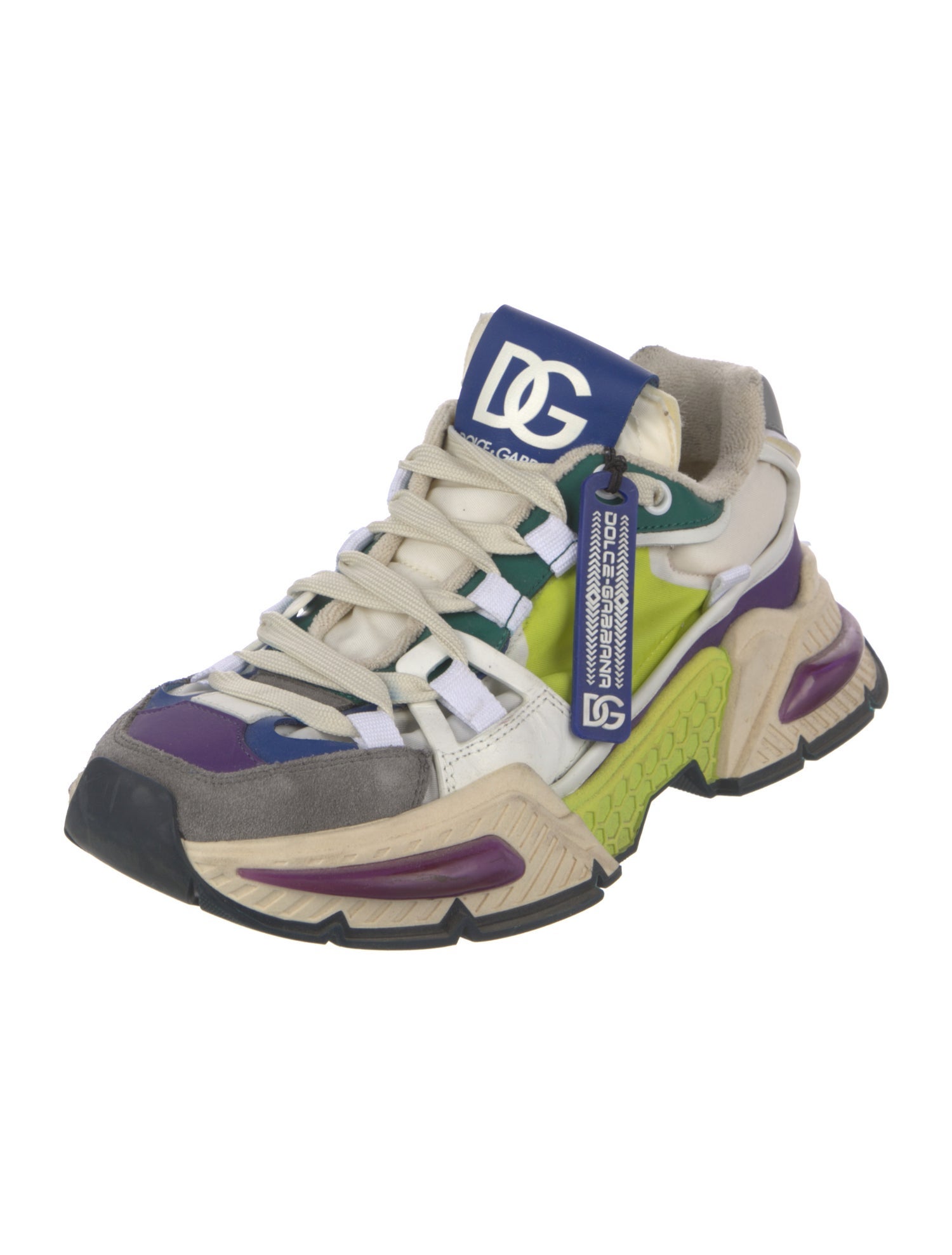 Dolce & Gabbana Printed Embroidered Accent Athletic Sneakers