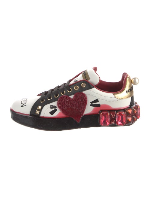 Dolce & Gabbana Leather Printed Sneakers
