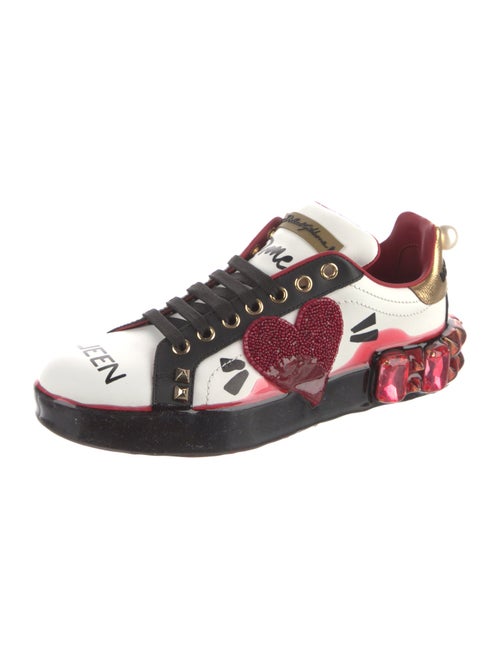 Dolce & Gabbana Leather Printed Sneakers