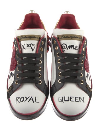 Dolce & Gabbana Leather Printed Sneakers