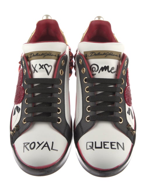 Dolce & Gabbana Leather Printed Sneakers