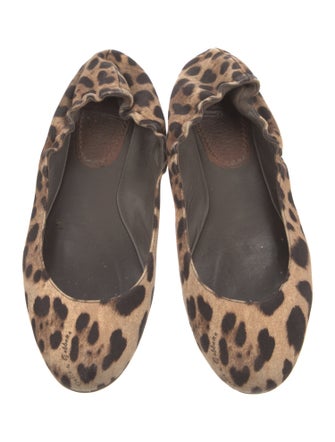 Dolce & Gabbana Canvas Animal Print Flats