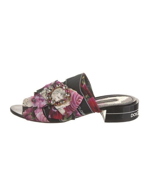 Dolce & Gabbana Satin Floral Print Slides