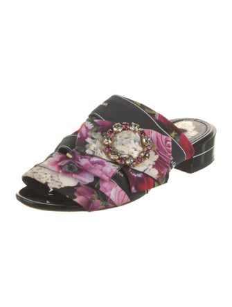 Dolce & Gabbana Satin Floral Print Slides