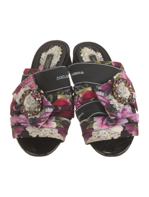 Dolce & Gabbana Satin Floral Print Slides