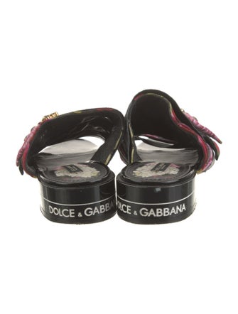 Dolce & Gabbana Satin Floral Print Slides