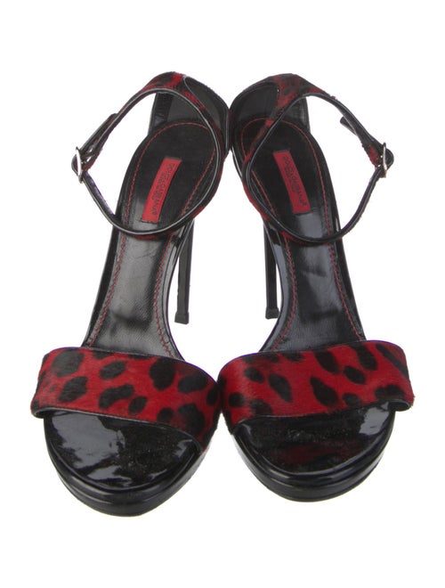 Dolce & Gabbana Ponyhair Printed Sandals
