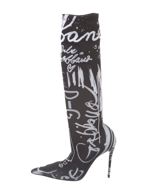 Dolce & Gabbana Satin Printed Sock Boots