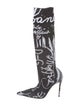 Dolce & Gabbana Satin Printed Sock Boots