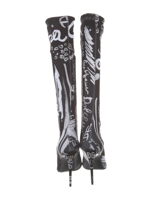 Dolce & Gabbana Satin Printed Sock Boots