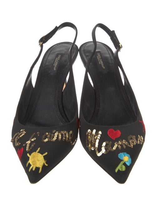 Dolce & Gabbana Sequin Embellishments Slingback Pumps