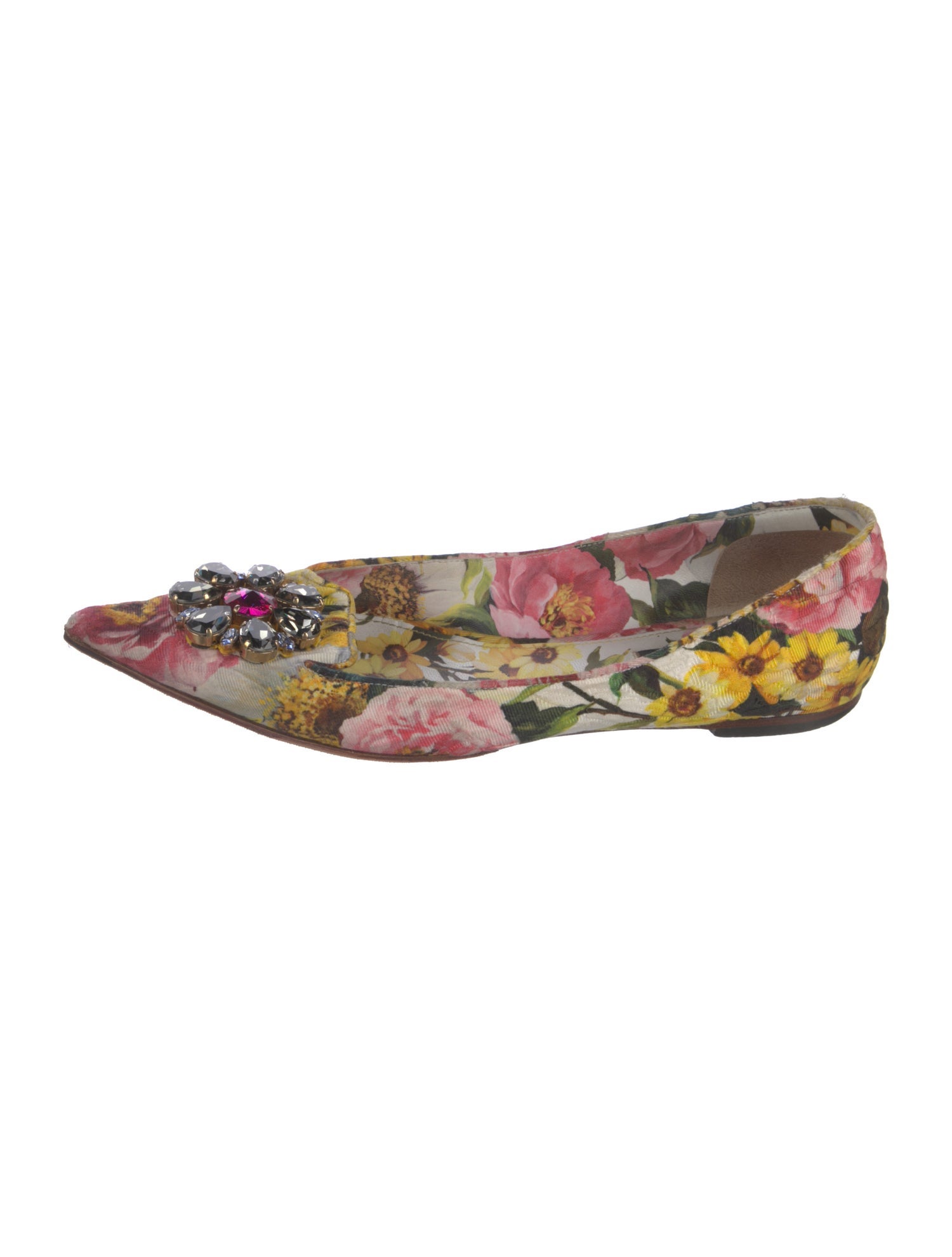 Dolce & Gabbana Canvas Floral Print Flats