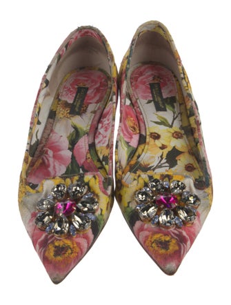 Dolce & Gabbana Canvas Floral Print Flats