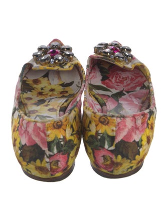Dolce & Gabbana Canvas Floral Print Flats