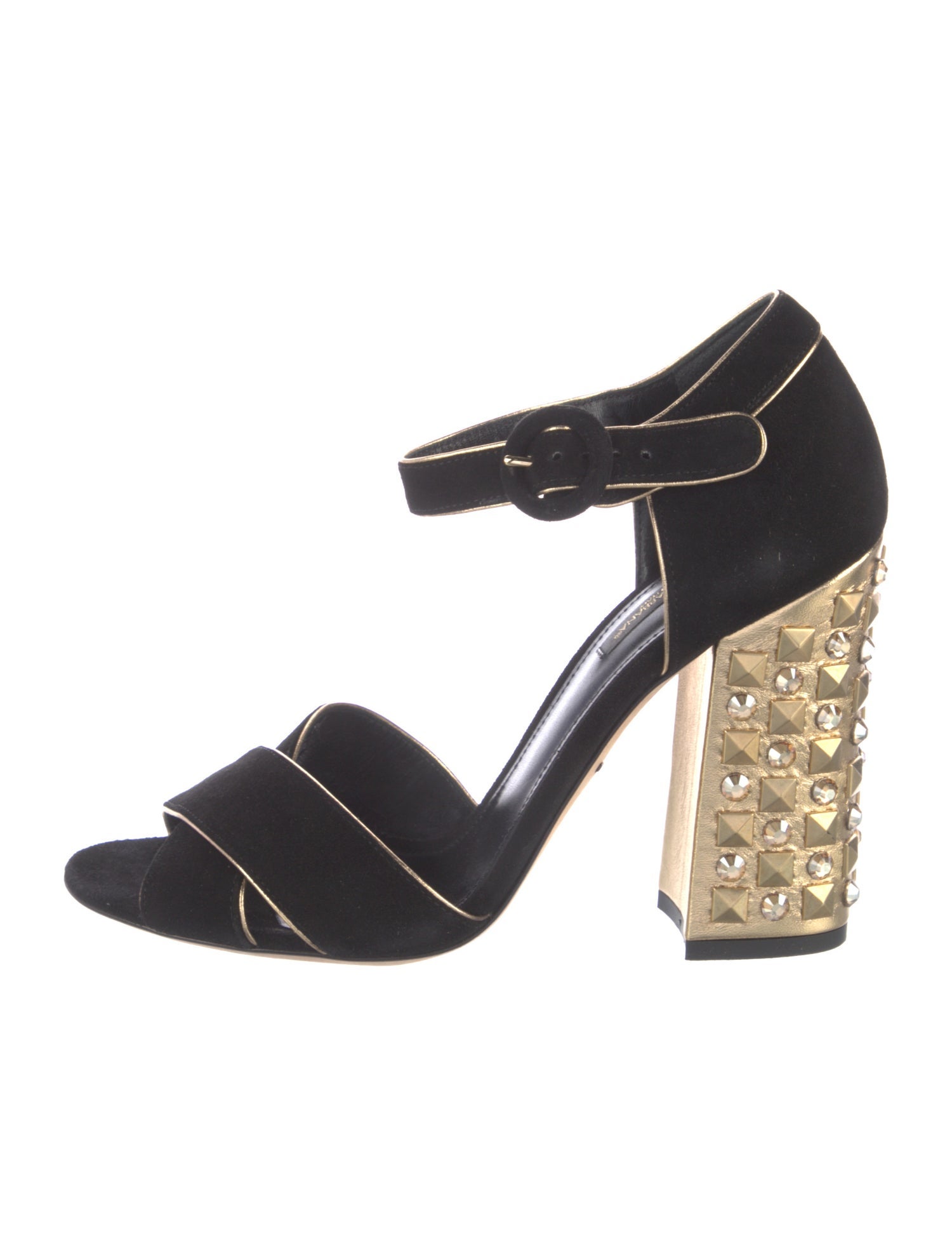 Dolce & Gabbana Suede Crystal Embellishments Sandals