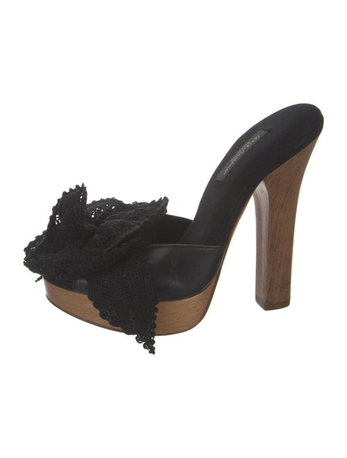 Dolce & Gabbana Leather Colorblock Pattern Slingback Sandals