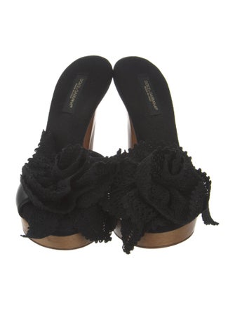 Dolce & Gabbana Leather Colorblock Pattern Slingback Sandals