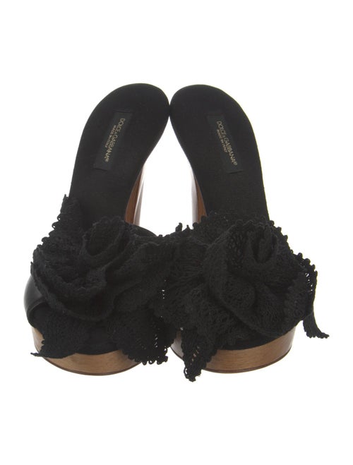 Dolce & Gabbana Leather Colorblock Pattern Slingback Sandals