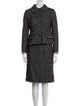 Dolce & Gabbana Tweed Pattern Mesh Accents Skirt Suit