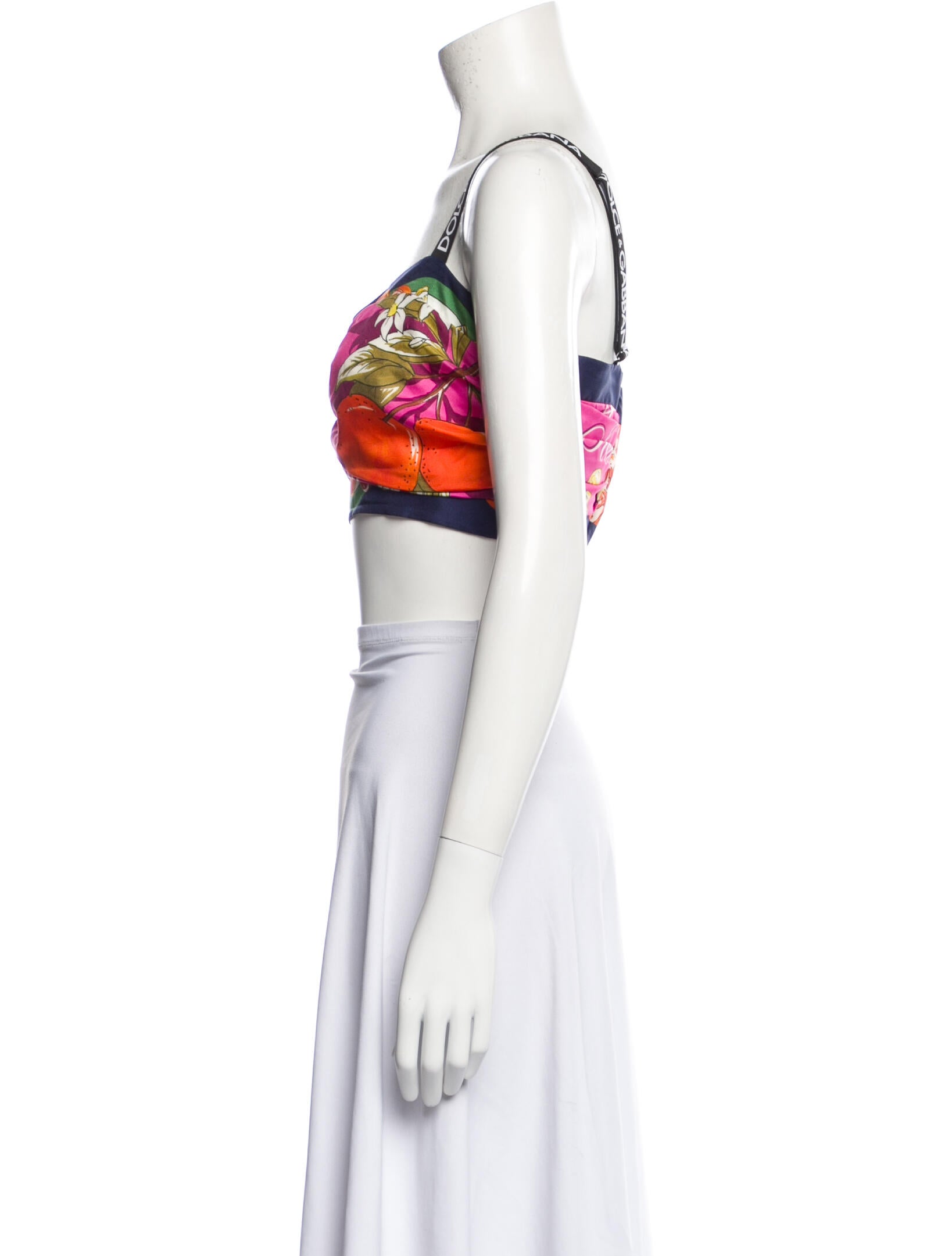 Dolce & Gabbana Printed Square Neckline Crop Top
