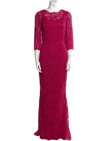 Dolce & Gabbana Dresses Lace Pattern Long Dress Us8, It44 | XL