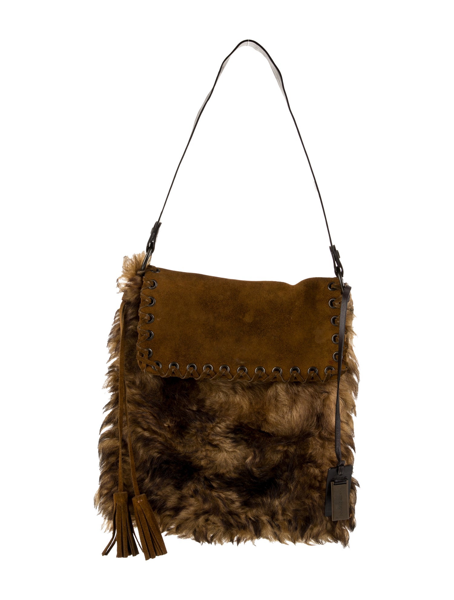 Dolce & Gabbana Shearling Shoulder Bag Vintage