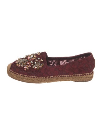 Dolce & Gabbana Lace Floral Print Espadrilles