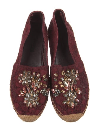 Dolce & Gabbana Lace Floral Print Espadrilles