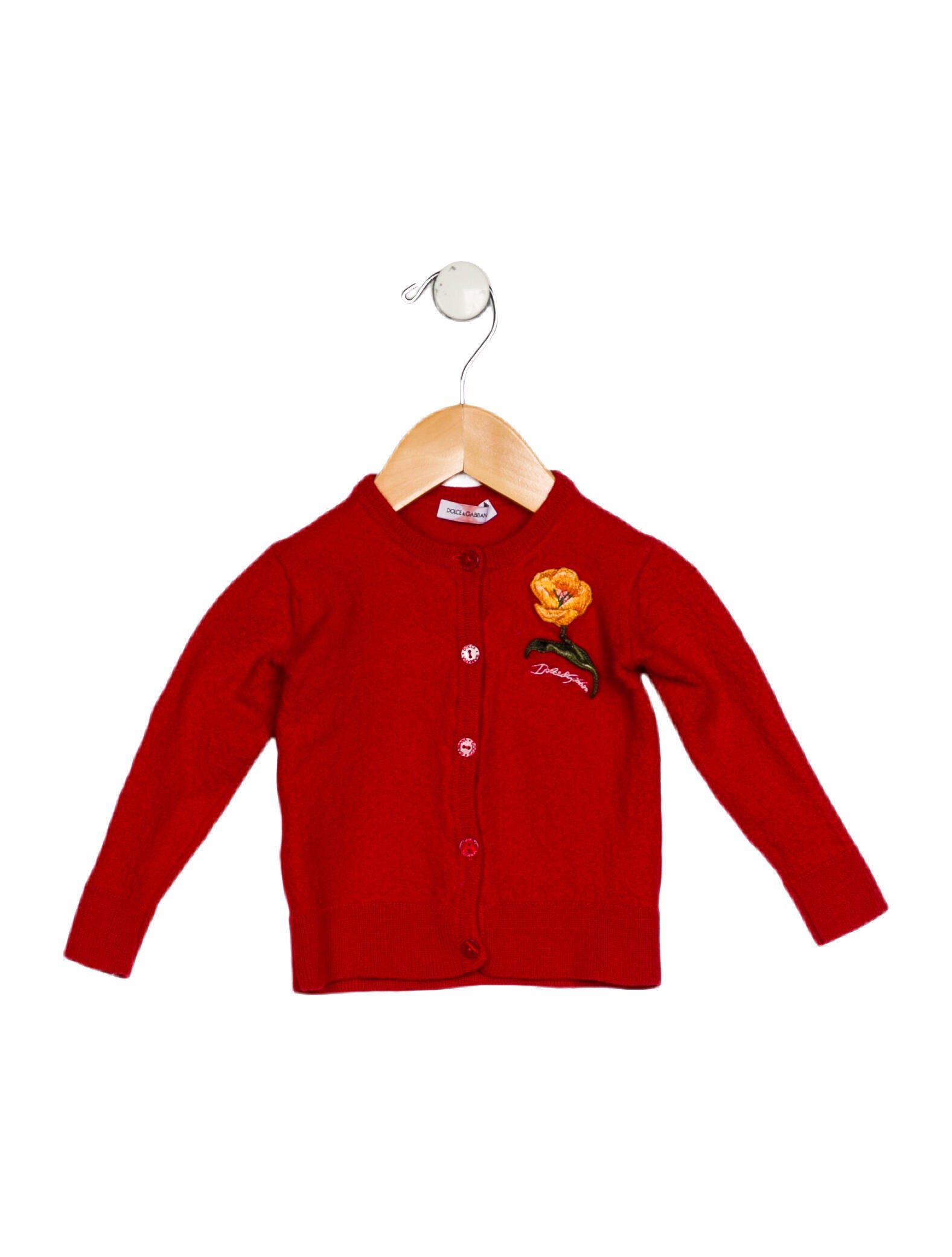 Dolce & Gabbana Toddler Girls' Embroidered Virgin Wool Cardigan