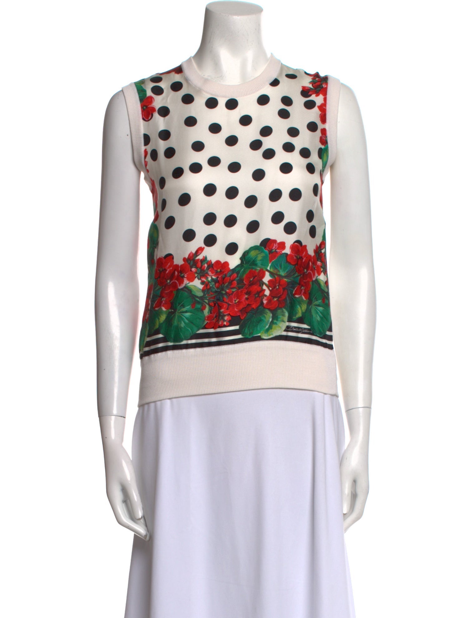 Dolce & Gabbana Silk Printed Crop Top