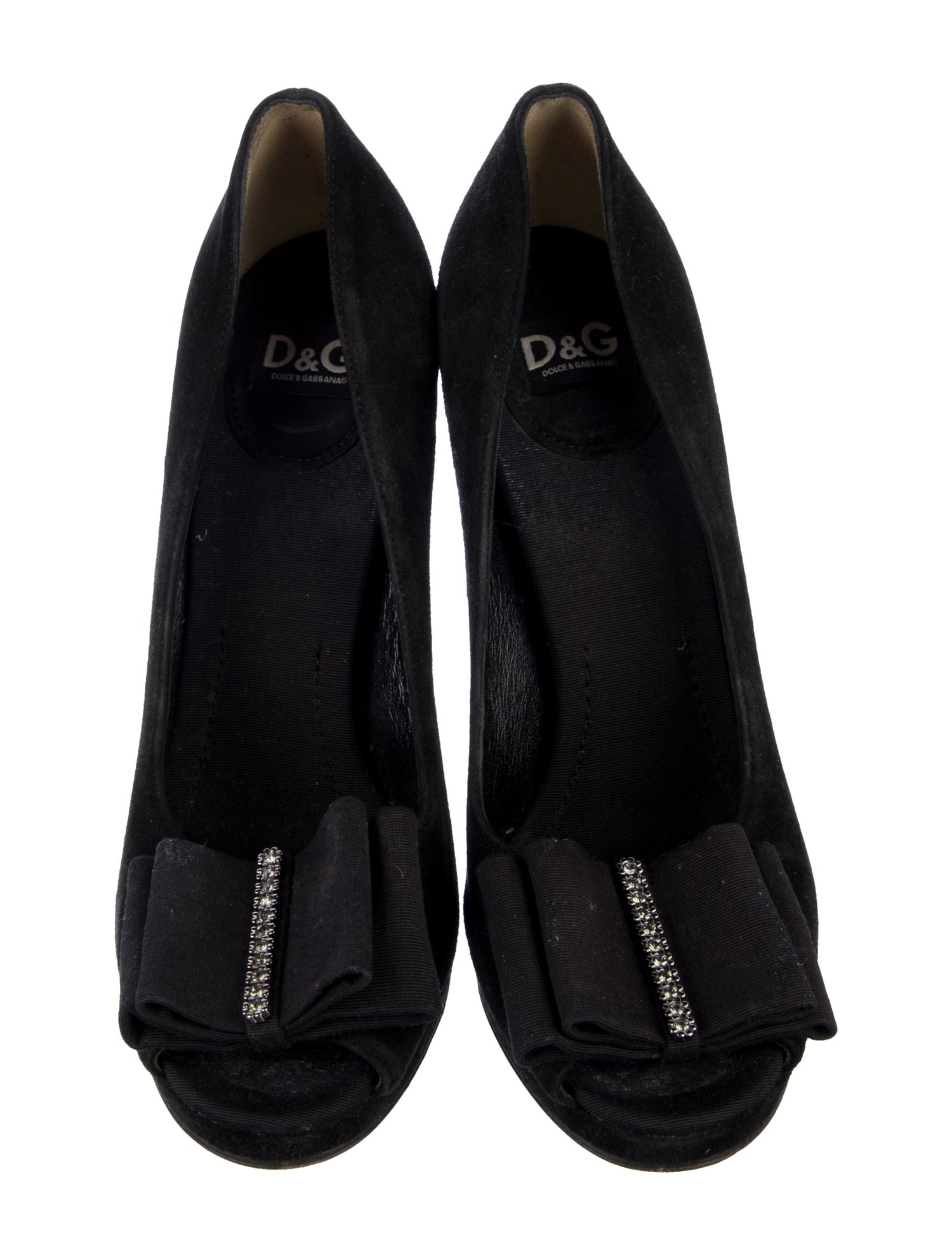 D&G Suede Bow Accents Pumps