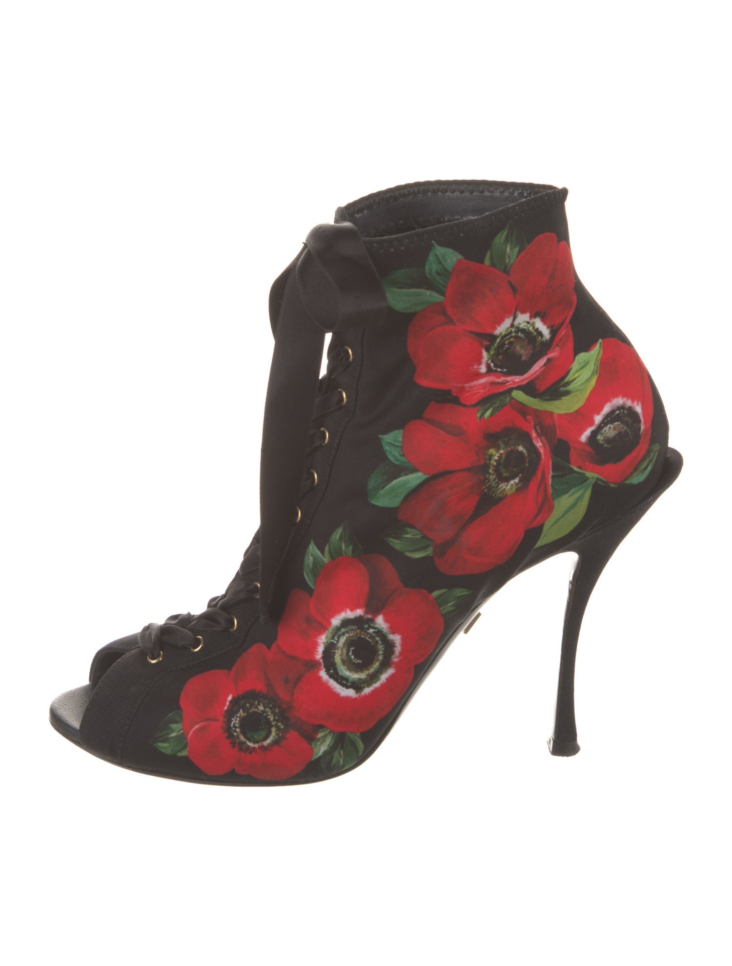 Dolce & Gabbana Satin Floral Print Pumps