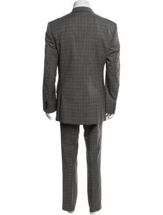 Dolce & Gabbana Virgin Wool Plaid Print Two-Piece Blazer