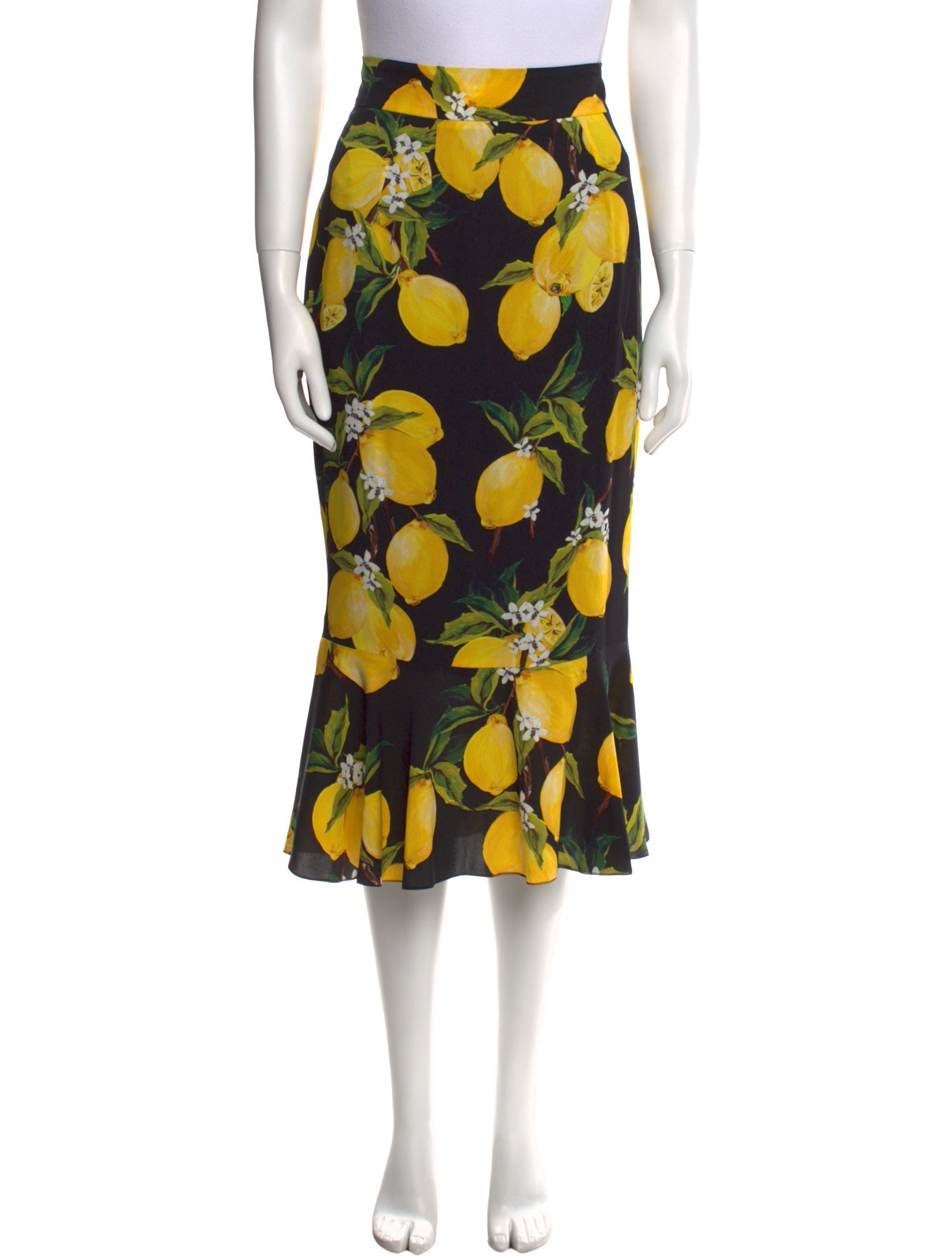 Dolce & Gabbana Silk Midi Length Skirt