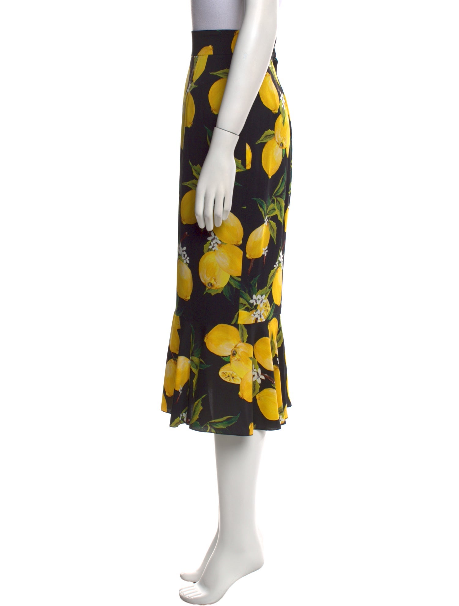 Dolce & Gabbana Silk Midi Length Skirt