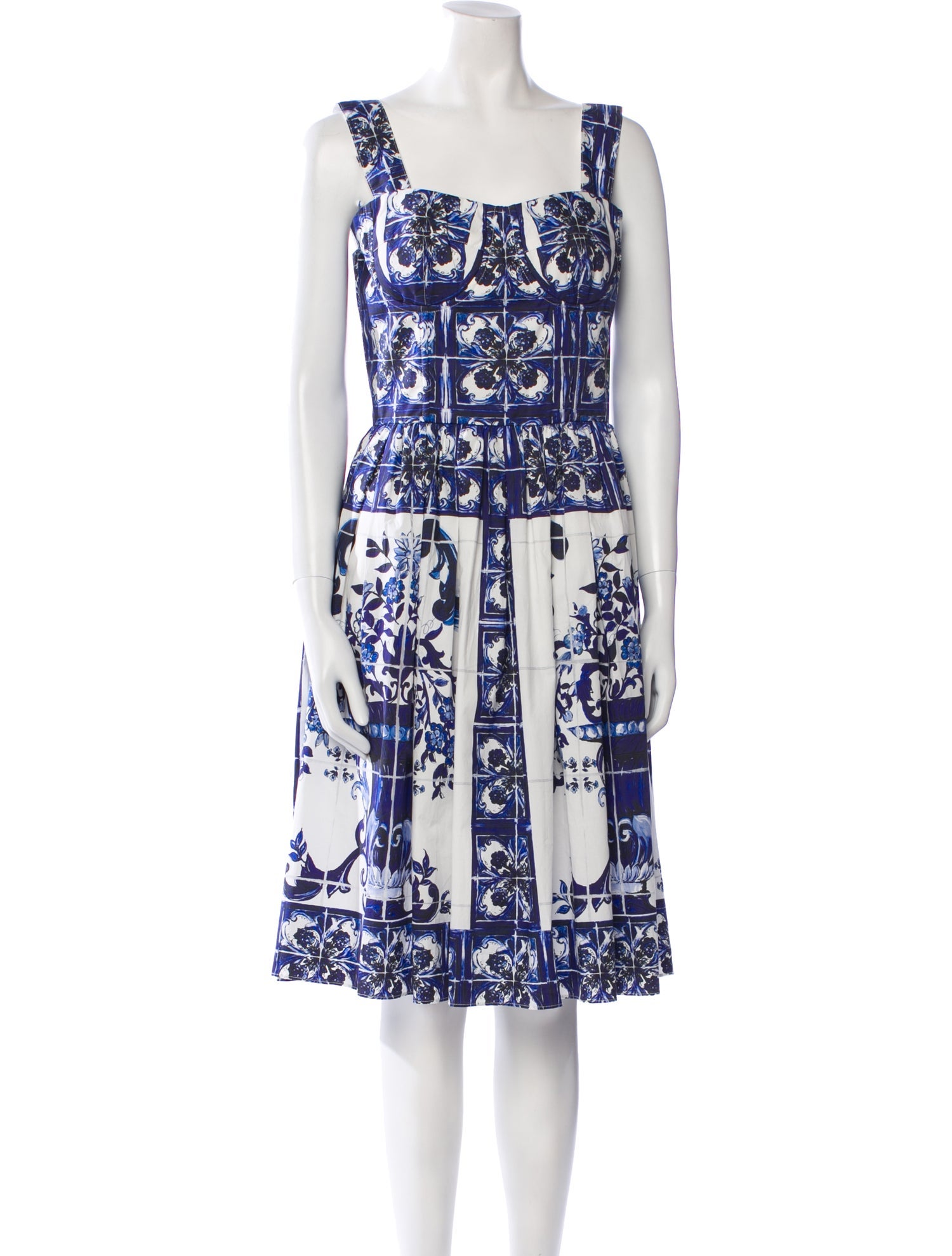 Dolce & Gabbana Floral Print Midi Length Dress