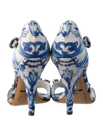 Dolce & Gabbana Canvas Floral Print Sandals