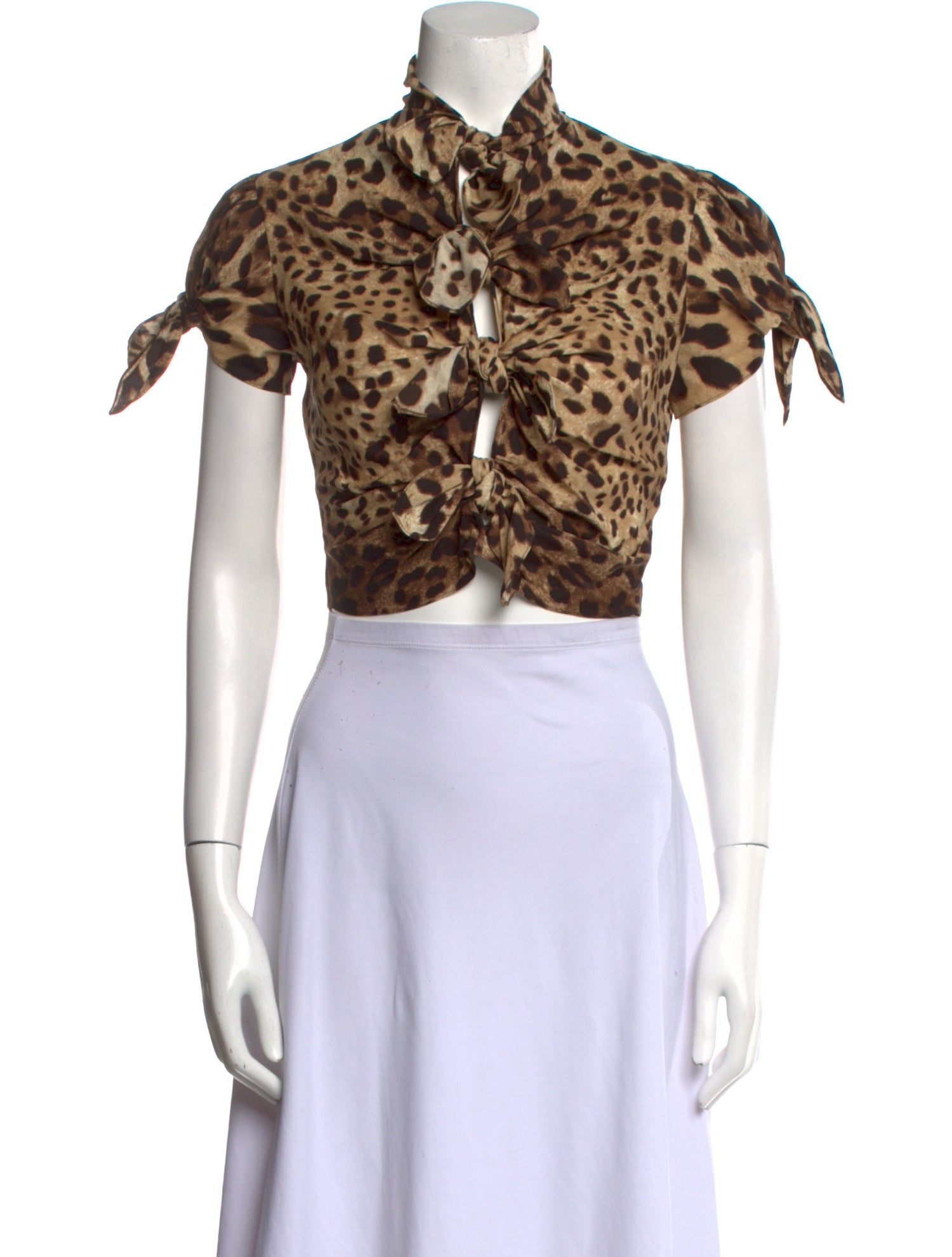 Dolce & Gabbana Silk Animal Print Crop Top w/ Tags