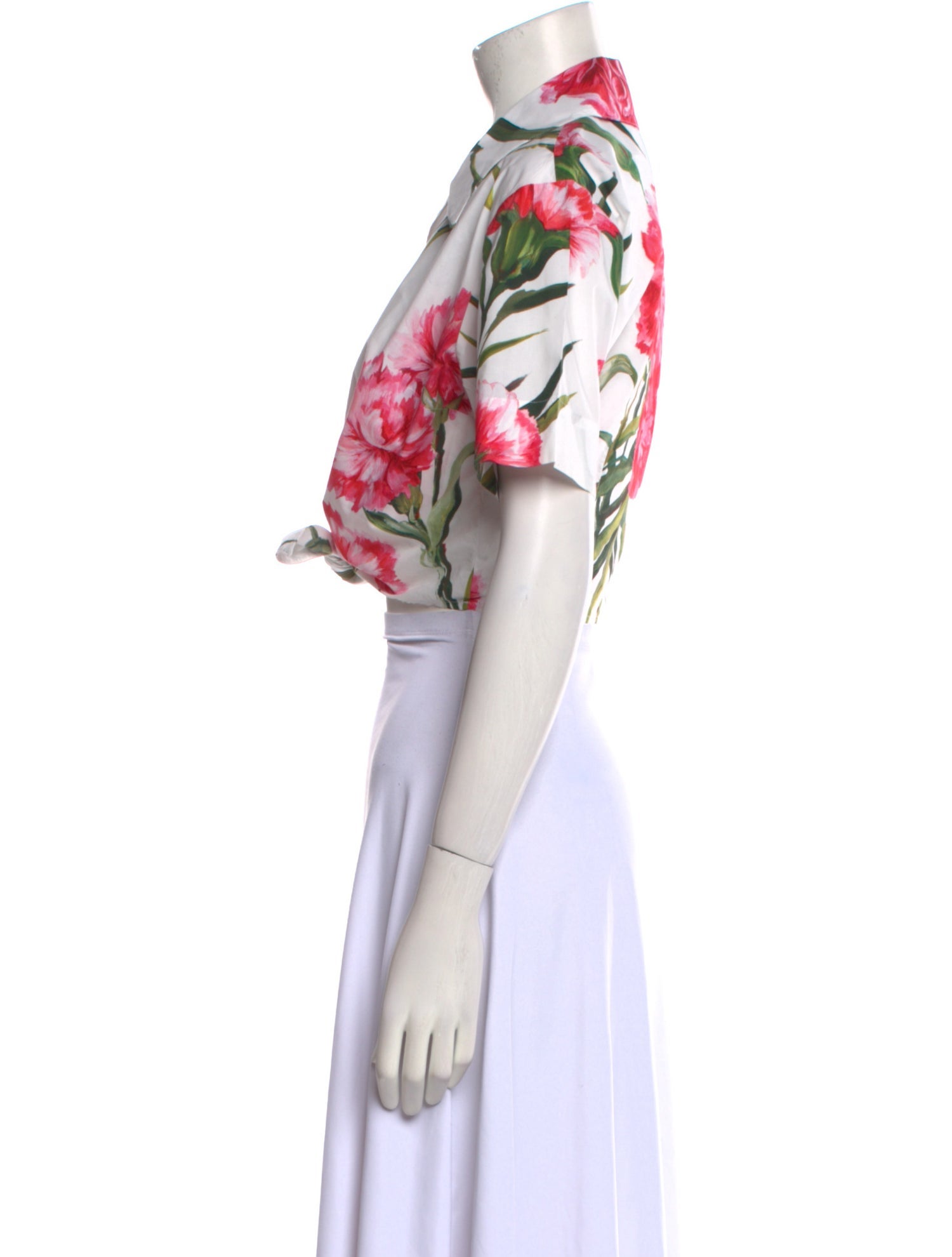 Dolce & Gabbana Floral Print Short Sleeve Crop Top