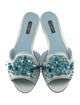 Dolce & Gabbana Satin Crystal Embellishments Slides
