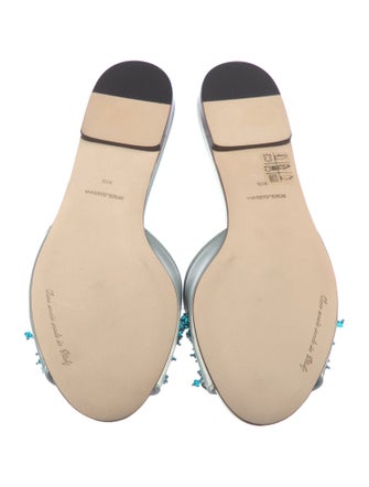 Dolce & Gabbana Satin Crystal Embellishments Slides