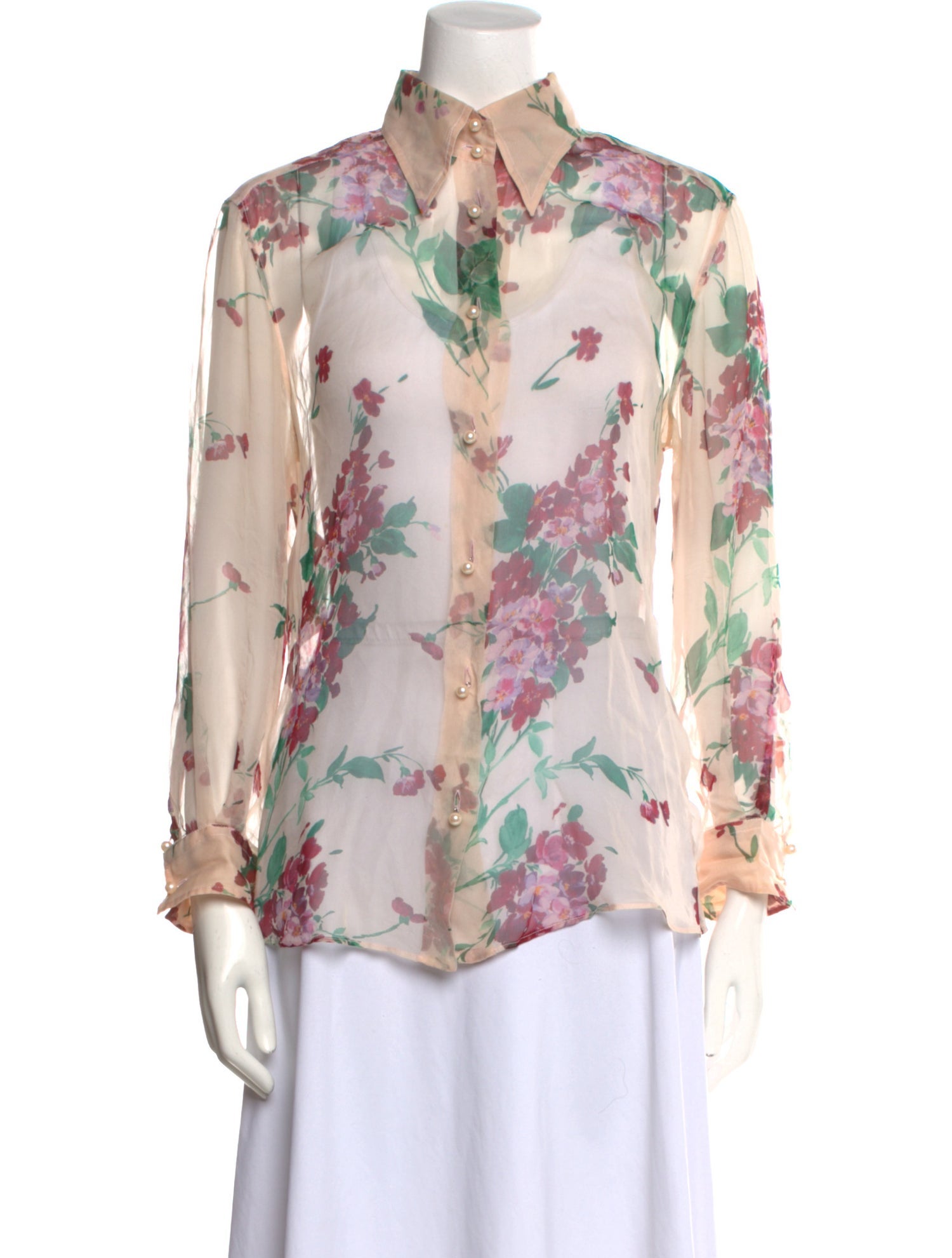 Dolce & Gabbana Silk Floral Print Blouse
