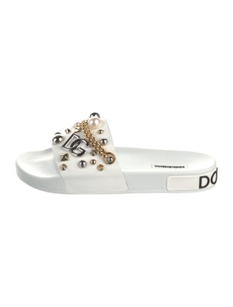 Dolce & Gabbana Rubber Chain-Link Accents Slides