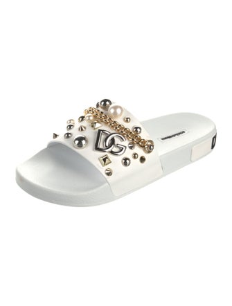 Dolce & Gabbana Rubber Chain-Link Accents Slides