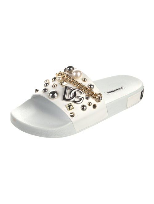 Dolce & Gabbana Rubber Chain-Link Accents Slides